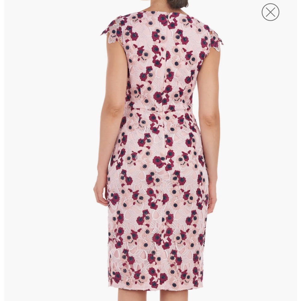 Olive Floral Guipure Lace Midi Cocktail Dress